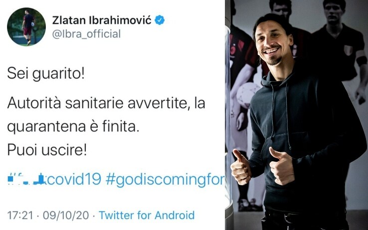 Ibrahimovic E Guarito Dal Coronavirus L Attaccante Del Milan Lo Annuncia Sui Social Sky Sport