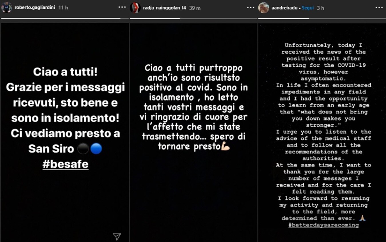 I messaggi di Gagliardini, Nainggolan e Radu su Instagram I messaggi di Gagliardini, Nainggolan e Radu su Instagram