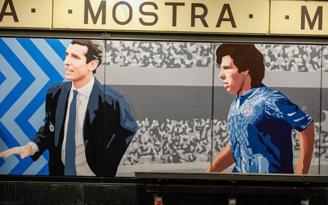 Napoli Da Gattuso A Higuain Tutti I Murales Della Mostra Stadio Maradona Foto Sky Sport
