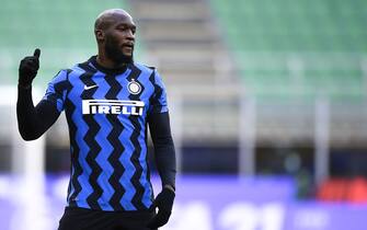 MILAN, ITALY - January 03, 2021: Romelu Lukaku of FC Internazionale gestures during the Serie A football match between FC Internazionale and FC Crotone. (Photo by NicolÃ² Campo/Sipa USA)