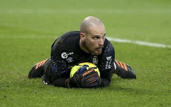 Goalkeeper of Reims Predrag Rajkovic during the French championship Ligue 1 football match between Stade de Reims and FC Nantes on December 16, 2020 at Stade Auguste Delaune in Reims, France - Photo Jean Catuffe / DPPI / LM