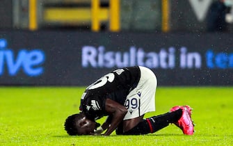 Bologna's Gambian forward Musa Barrow celebrates after scoring a goal during the Italian Serie A soccer match Spezia Calcio vs Bologna Fc at Alberto Picco stadium in La Spezia, Italy, 16 December 2020
ANSA/SIMONE ARVEDA