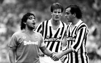 Diego Armando Maradona e Michel Platini