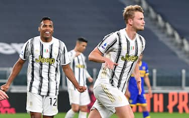 Juventus’ Matthijs De Ligt  jubilates after scoring the goal (3-1) during the italian Serie A soccer match Juventus FC vs Parma Calcio at the Allianz Stadium in Turin, Italy, 21 April 2021 ANSA/ALESSANDRO DI MARCO