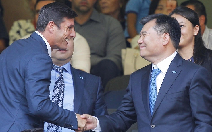 Zhang senior e Javier Zanetti Zhang senior e Javier Zanetti