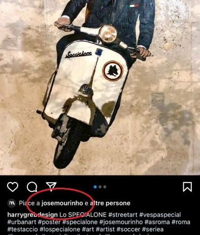 Il like di Mourinho all'opera di Harry Greb