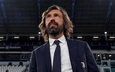 TURIN, ITALY - MAY 09: head coach of Juventus Andrea Pirlo looks on prior to the Serie A match between Juventus and AC Milan at Allianz Stadium on May 09, 2021 in Turin, Italy. Sporting stadiums around Italy remain under strict restrictions due to the Coronavirus Pandemic as Government social distancing laws prohibit fans inside venues resulting in games being played behind closed doors. (Photo by Daniele Badolato - Juventus FC/Juventus FC via Getty Images)