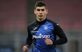 Ruslan Malinovskyi of Atalanta during the warm up prior to the Serie A match at Giuseppe Meazza, Milan. Picture date: 8th March 2021. Picture credit should read: Jonathan Moscrop/Sportimage via PA Images