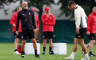 1330892805 CAIRATE, ITALY - JULY 27: Coach Stefano Pioli attends an AC Milan Training Session at Milanello on July 27, 2021 in Cairate, Italy. (Photo by Claudio Villa/AC Milan via Getty Images)