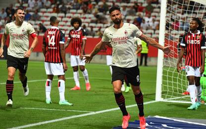 Giroud subito in gol: buon 1-1 del Milan col Nizza