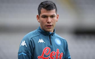 Turin, Italy, 26th April 2021. Hirving Lozano of SSC Napoli during the warm up prior to the Serie A match at Stadio Grande Torino, Turin. Picture credit should read: Jonathan Moscrop / Sportimage via PA Images