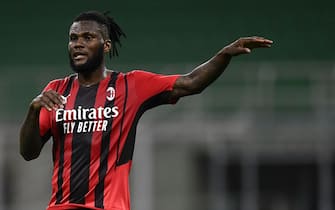 MILAN, ITALY - May 16, 2021: Franck Kessie of AC Milan gestures during the Serie A football match between AC Milan and Cagliari Calcio. The match ended 0-0 tie. (Photo by NicolÃ² Campo/Sipa USA)