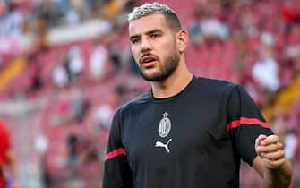 Theo Hernandez (Milan) portrait during warm up  during  AC Milan vs Panathinaikos FC, friendly football match in Trieste, Italy, August 14 2021