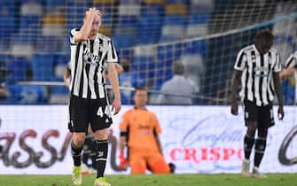 Juventus' players dejection  during  SSC Napoli vs Juventus FC, Italian football Serie A match in Naples, Italy, September 11 2021
