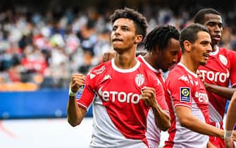 French football Ligue 1 match - ESTAC Troyes vs AS Monaco Sofiane DIOP of Monaco celebrates his goal during the French championship Ligue 1 football match between ESTAC Troyes and AS Monaco on August 29, 2021 at Stade de L'Aube in Troyes, France - Photo Matthieu Mirville / DPPI