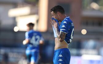 Empoli's forward Patrick Cutrone  during the Italian Serie A soccer match between Empoli FC vs Atalanta BC at Carlo Castellani Stadium in Empoli, Italy, 17 october 2021. ANSA/CLAUDIO GIOVANNINI