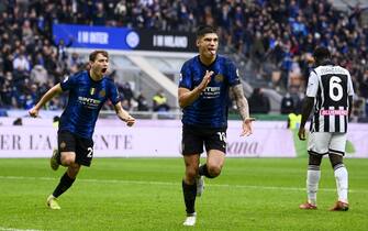 MILAN, ITALY - October 31, 2021: Joaquin Correa of FC Internazionale celebrates after scoring a goal during the Serie A football match between FC Internazionale and Udinese Calcio. (Photo by NicolÃ² Campo/Sipa USA)