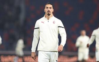 Bologna, Italy, 23rd October 2021. Zlatan Ibrahimovic of AC Milan following the warm up prior to the Serie A match at Renato Dall'Ara, Bologna. Picture credit should read: Jonathan Moscrop / Sportimage via PA Images