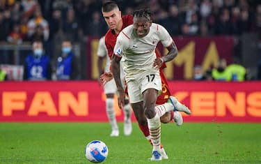 Rafael Leao (AC Milan)  during the  Italian Football Championship League A 2021/2022 match between AS Roma vs AC Milan at the Olimpic Stadium in Rome  on 31 October  2021.