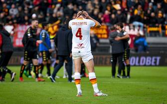 Roma's Bryan Cristante despairs after loosing the match agains Venezia  during  Venezia FC vs AS Roma, italian soccer Serie A match in Venice, Italy, November 07 2021