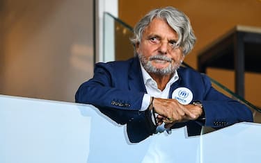 GENOA, ITALY - SEPTEMBER 23: Massimo Ferrero chairman of Sampdoria looks on before the Serie A match between UC Sampdoria and SSC Napoli at Stadio Luigi Ferraris on September 23, 2021 in Genoa, Italy. (Photo by Getty Images)