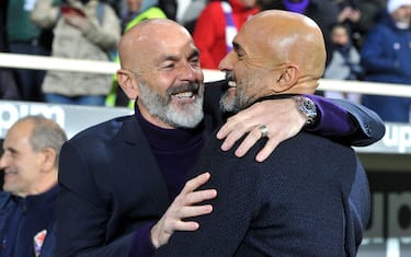 Foto LaPresse - Jennifer Lorenzini
24/02/2019 Firenze (Italia)
Sport Calcio
Fiorentina - Inter
Campionato italiano di Calcio Serie A TIM 2018 - 2019 - Stadio &quot;Artemio Franchi&quot;
Nella foto: Stefano Pioli, allenatore della Fiorentina e Luciano Spalletti, allenatore dell'Inter

Photo LaPresse - Jennifer Lorenzini
24 February 2019 Firenze ( Italy)
Sport Soccer
Fiorentina - Inter
Italian Football Championship League A TIM 2018/ 2019 - &quot;Artemio Franchi&quot; Stadium 
In the pic: Stefano Pioli, coach of Fiorentina and Luciano Spalletti, coach of Inter