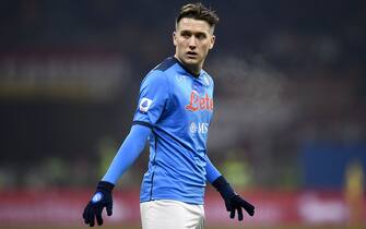 MILAN, ITALY - December 19, 2021: Piotr Zielinski of SSC Napoli gestures during the Serie A football match between AC Milan and SSC Napoli. (Photo by Nicolò Campo/Sipa USA)