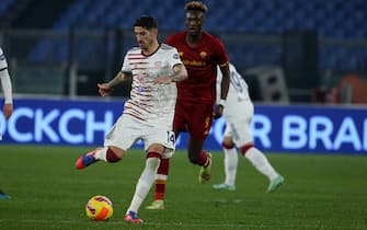 Alessandro Deiola (Cagliari) In action during the Serie A match between AS Roma and Cagliari Calcio at Stadio Olimpico on January 16 2022 in Rome, Italy. (Photo by Giuseppe Fama/Pacific Press/Sipa USA)