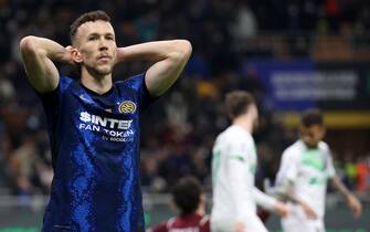 Inter Milan’s Ivan Perisic reacts during the Italian serie A soccer match between FC Inter  and Sassuolo at Giuseppe Meazza stadium in Milan, 20 February  2022.
ANSA / MATTEO BAZZI