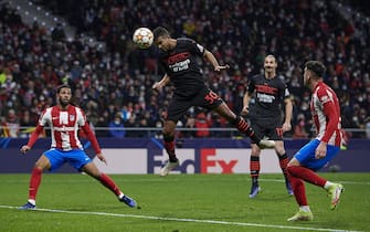 (211125) -- MADRID, Nov. 25, 2021 (Xinhua) -- Messias Junior (2rd L) of AC Milan scores a goal during the UEFA Champions League Group B match between Atletico de Madrid of Spain and AC Milan of Italy in Madrid, Spain, on Nov. 24, 2021. (Photo by Pablo Morano/Xinhua) - Pablo Morano -//CHINENOUVELLE_1.82/2111250807/Credit:CHINE NOUVELLE/SIPA/2111250814