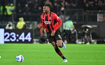 Rafael Leao (AC Milan)  during the Italian Football Championship League A 2021/2022 match between SS Lazio vs AC Milan at the Olimpic Stadium in Rome on 24 April 2022.