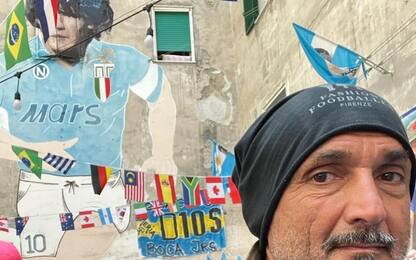 Spalletti 'napoletano': visita murale di Maradona