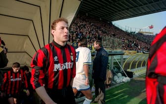 28 November 1993 - Italian Football, Serie A - Parma v AC Milan - Jean Pierre Papin of AC Milan -    (Photo by David Davies/Offside via Getty Images)