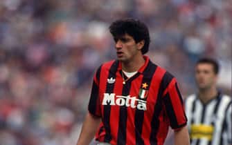 25 April 1993 Udine, Serie A, Udinese v AC Milan, Gianluigi Lentini of Milan. (Photo by Mark Leech/Offside via Getty Images)