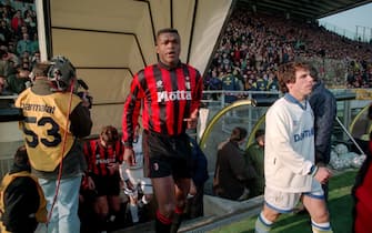 28 November 1993 - Italian Football, Serie A - Parma v AC Milan - Marcel Desailly of AC Milan leaves the tunnel -    (Photo by David Davies/Offside via Getty Images)
