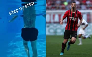 Ibrahimovic, riabilitazione in piscina IL VIDEO