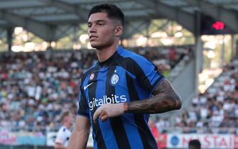 LUGANO, SWITZERLAND - JULY 12: Joaquin Correa of FC Internazionale celebrates his goal during the pre-season friendly match between Lugano and FC Internazionale at Stadio Cornaredo on July 12, 2022 in Lugano, Switzerland. (Photo by Emilio Andreoli/Getty Images)
