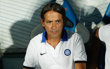 Italy, Pescara, aug 6 2022: Simone Inzaghi (fc Inter manager) seated in the bench during football game FC INTER vs VILLARREAL, friendly match at Adriatico stadium (Photo by Fabrizio Andrea Bertani/Pacific Press/Sipa USA)