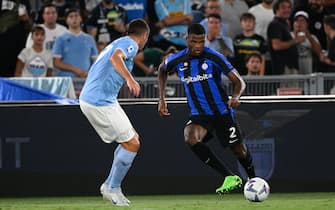 Denzel Dumfries (FC Inter)  during the Italian Football Championship League A 2022/2023 match between SS Lazio vs Inter - FC Internazionale at the Olimpic Stadium in Rome on 26 August 2022.