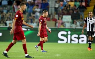 Roma’s players show their dejection at the end of the Italian Serie A soccer match Udinese Calcio vs AS Roma at the Friuli - Dacia Arena stadium in Udine, Italy, 4 September 2022. ANSA / GABRIELE MENIS