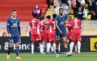 03 Presnel KIMPEMBE (psg) during the Ligue 1 Uber Eats match between Monaco and Paris Saint Germain at Stade Louis II on March 20, 2022 in Monaco, Monaco. (Photo by Philippe Lecoeur/FEP/Icon Sport) - Photo by Icon sport/Sipa USA