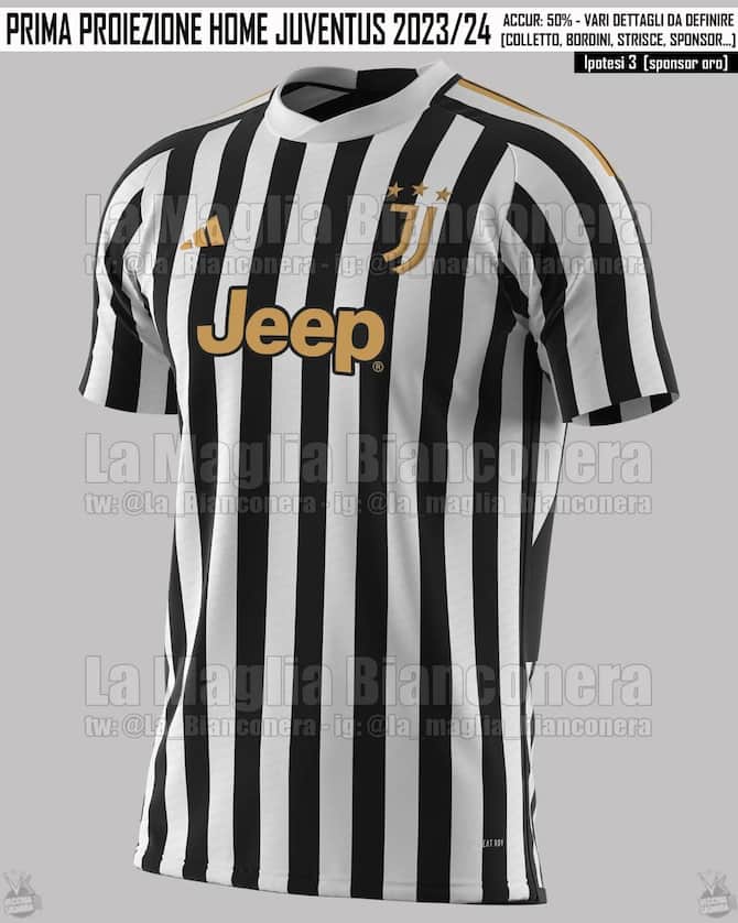Juve, la nuova maglia 2023 2024: le anticipazioni. Foto