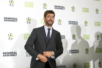 epa06185009 The newly elected chairman of the European Club Association (ECA), Italian Andrea Agnelli at the end of a press conference following the plenary general assembly of the ECA in Geneva, Switzerland, 05 September 2017.  EPA/SALVATORE DI NOLFI
