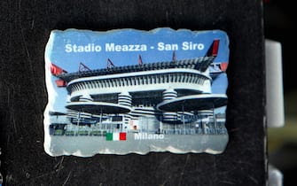 Stadio San Siro, souvenir, Milano, 27 settembre 2022, ANSA / PAOLO SALMOIRAGO.