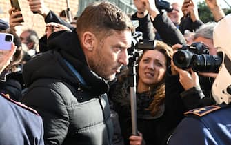 Francesco Totti at the end of funerals ceremony of Sinisa Mihajlovic at Santa Maria degli Angeli in Rome, 19 December 2022. ANSA/CLAUDIO PERI 