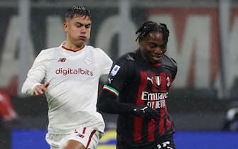 Roma’s Pauolo Dybala (L) challenges for the ball  AC Milan’s Rafael Leao during the Italian serie A soccer match between AC Milan and As Roma at Giuseppe Meazza stadium in Milan, 8 January 2022.
ANSA / MATTEO BAZZI