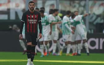 Foto Spada/LaPresse 29 Gennaio 2023 - Milano  , Italia - sport, calcio - Ac Milan vs Sassuolo   - Campionato italiano di calcio Serie A TIM 2022/2023 - Stadio San Siro. Nella foto:  defrel esultanza dopo gol 1-0 Theo Hernandez (A.c. Milan);

January 29 , 2023 Milan , Italy - sport, calcio - Ac Milan vs Sassuolo   - Serie A Football Championship 2022/2023 - San Siro Stadium . In the pic: defrel celebrates after scoring 1-0 Theo Hernandez (A.c. Milan);