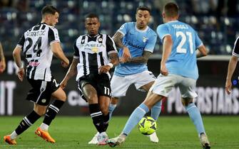 Udinese's Souza Silva Walace (L) and Lazio's Matias Vecino in action during the Italian Serie A soccer match Udinese Calcio vs SS Lazio at the Friuli - Dacia Arena stadium in Udine, Italy, 21 May 2023. ANSA / GABRIELE MENIS