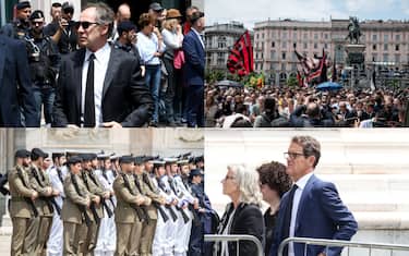 Funerali Berlusconi, le foto da piazza Duomo