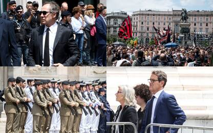 Funerali Berlusconi, le foto da piazza Duomo